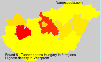 Surname Tunner in Hungary Surname Tunner in Hungary