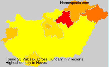 Surname Valcsak in Hungary Surname Valcsak in Hungary