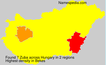 Surname Zuba in Hungary
