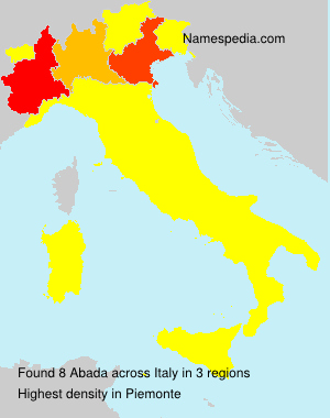 Surname Abada in Italy Surname Abada in Italy