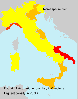 Surname Acquario in Italy Surname Acquario in Italy