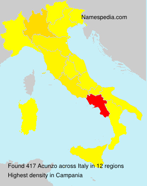Surname Acunzo in Italy Surname Acunzo in Italy