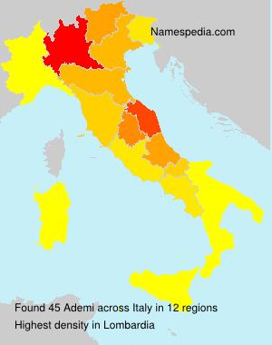 Surname Ademi in Italy Surname Ademi in Italy