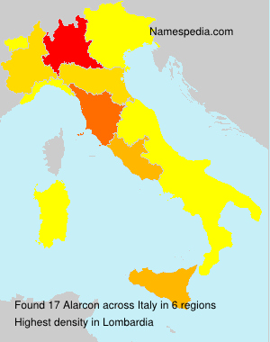Surname Alarcon in Italy Surname Alarcon in Italy