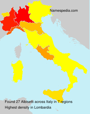 Surname Albisetti in Italy Surname Albisetti in Italy