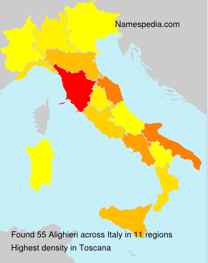 Surname Alighieri in Italy