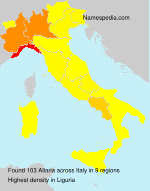 Surname Allaria in Italy Surname Allaria in Italy