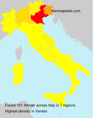 Surname Altinier in Italy Surname Altinier in Italy