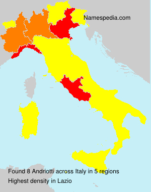 Surname Andriotti in Italy Surname Andriotti in Italy