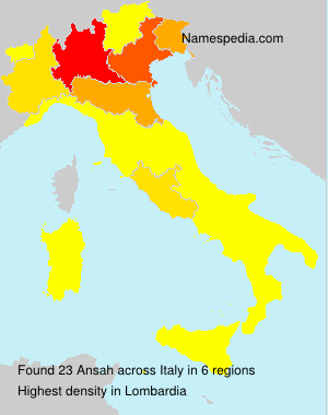 Surname Ansah in Italy Surname Ansah in Italy