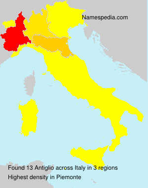 Surname Antiglio in Italy Surname Antiglio in Italy