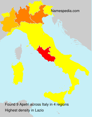 Surname Apetri in Italy Surname Apetri in Italy