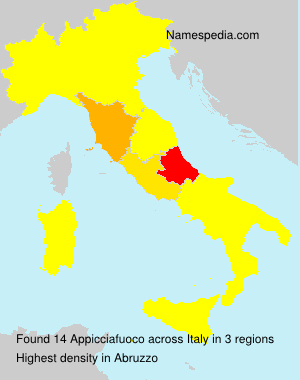 Surname Appicciafuoco in Italy Surname Appicciafuoco in Italy
