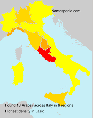 Surname Araceli in Italy Surname Araceli in Italy