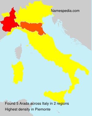 Surname Arada in Italy Surname Arada in Italy