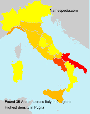 Surname Arbace in Italy Surname Arbace in Italy