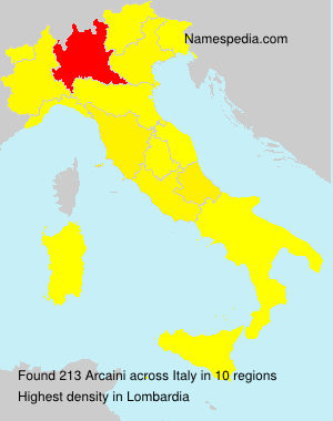 Surname Arcaini in Italy