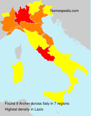 Surname Archer in Italy Surname Archer in Italy