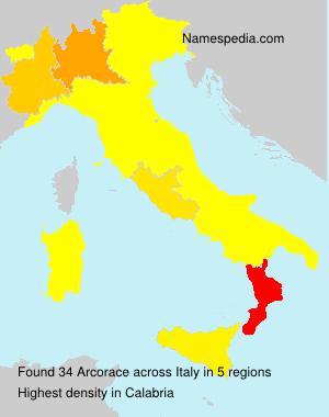 Surname Arcorace in Italy Surname Arcorace in Italy