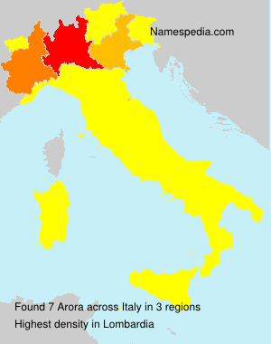 Surname Arora in Italy Surname Arora in Italy