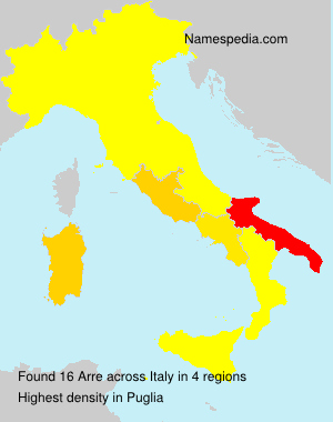 Surname Arre in Italy Surname Arre in Italy