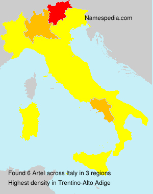 Surname Artel in Italy Surname Artel in Italy