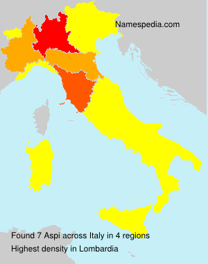 Surname Aspi in Italy Surname Aspi in Italy