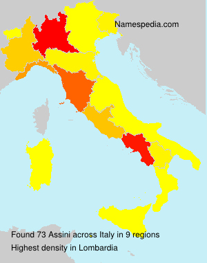 Surname Assini in Italy Surname Assini in Italy
