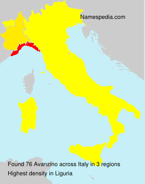 Surname Avanzino in Italy