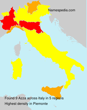 Surname Azza in Italy Surname Azza in Italy
