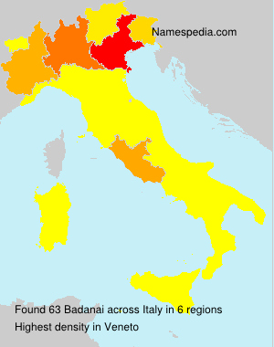 Surname Badanai in Italy Surname Badanai in Italy