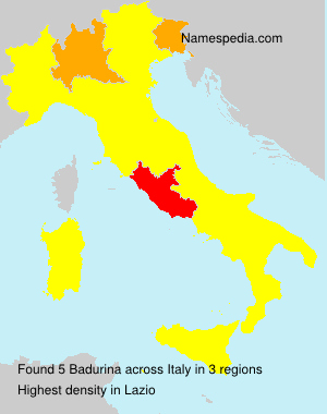 Surname Badurina in Italy Surname Badurina in Italy