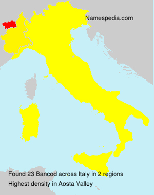 Surname Bancod in Italy Surname Bancod in Italy