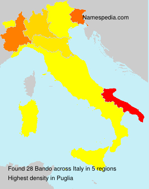 Surname Bando in Italy Surname Bando in Italy