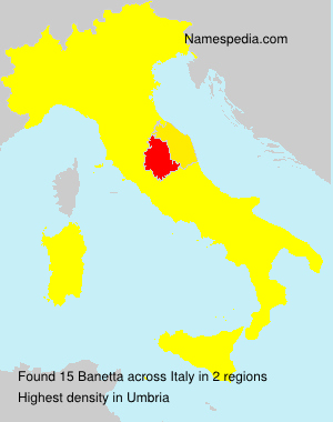 Surname Banetta in Italy Surname Banetta in Italy