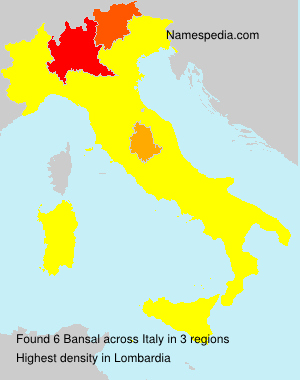Surname Bansal in Italy Surname Bansal in Italy