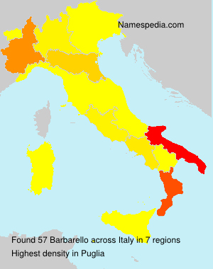 Surname Barbarello in Italy Surname Barbarello in Italy