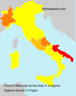 Surname Barcone in Italy Surname Barcone in Italy