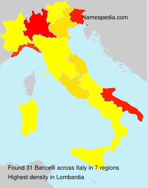 Surname Baricelli in Italy Surname Baricelli in Italy