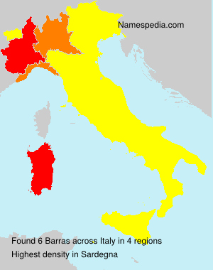 Surname Barras in Italy Surname Barras in Italy