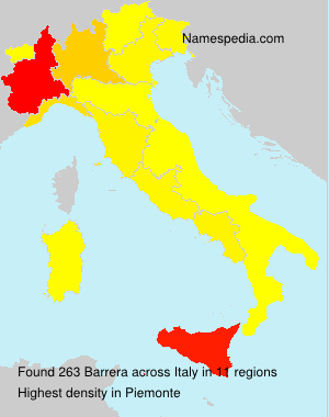 Surname Barrera in Italy Surname Barrera in Italy