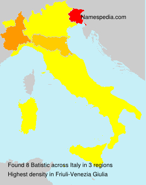 Surname Batistic in Italy Surname Batistic in Italy
