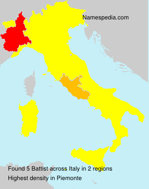Surname Battist in Italy Surname Battist in Italy