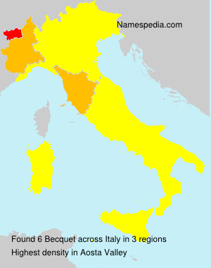 Surname Becquet in Italy Surname Becquet in Italy