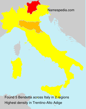 Surname Bendetta in Italy Surname Bendetta in Italy