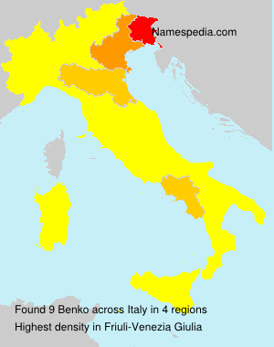 Surname Benko in Italy Surname Benko in Italy