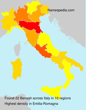 Surname Benson in Italy Surname Benson in Italy