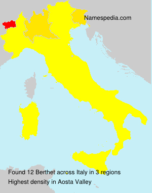 Surname Berthet in Italy Surname Berthet in Italy