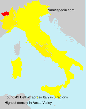 Surname Bethaz in Italy