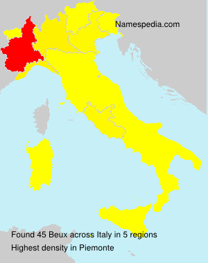 Surname Beux in Italy Surname Beux in Italy